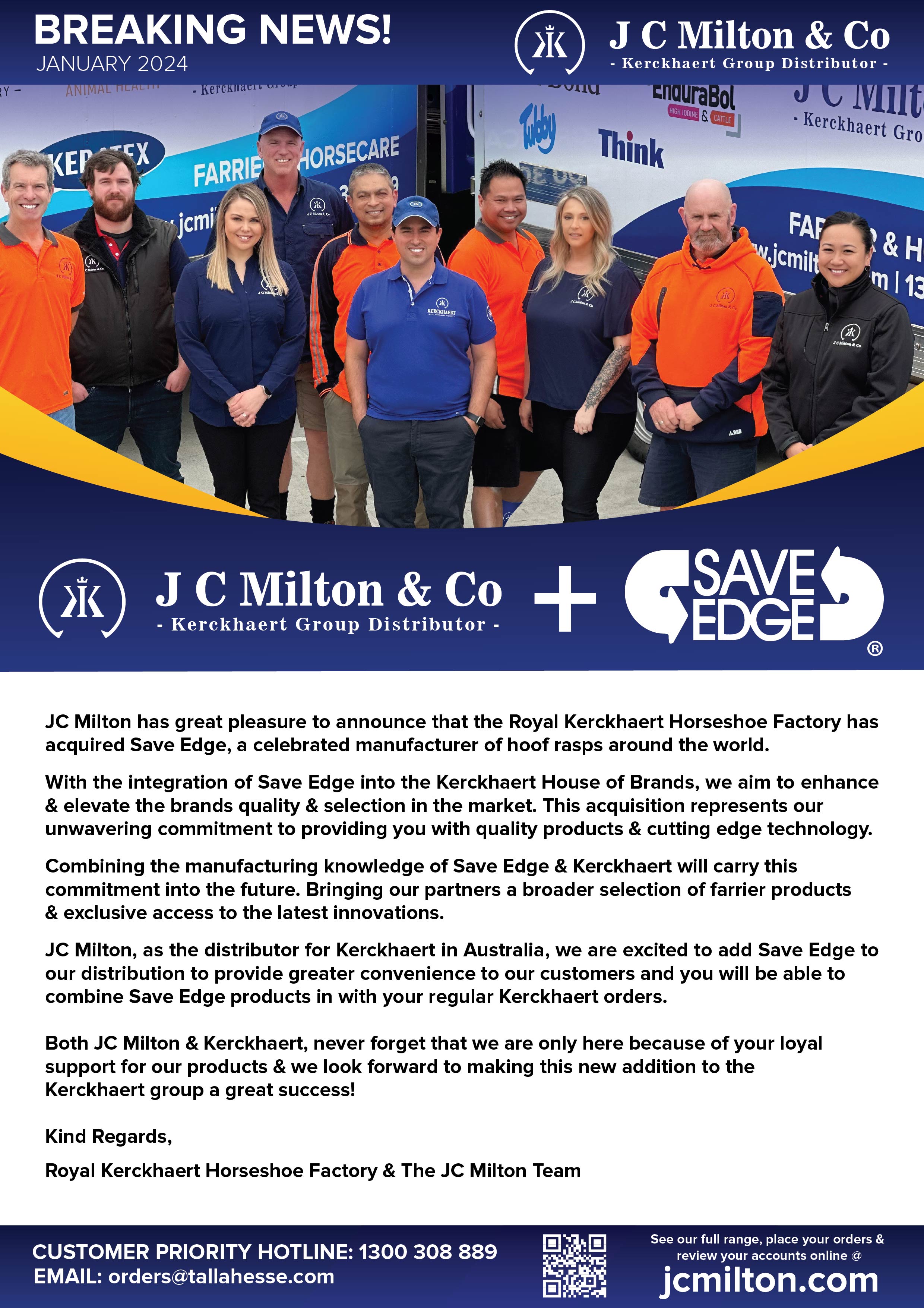 BREAKING NEWS! - JC Milton + Save Edge